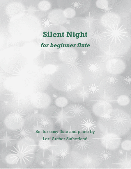 Silent Night For Beginner Flute Piano Sheet Music