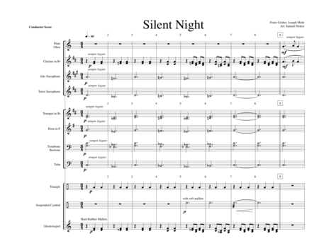 Silent Night For Early Intermediate Band Sheet Music