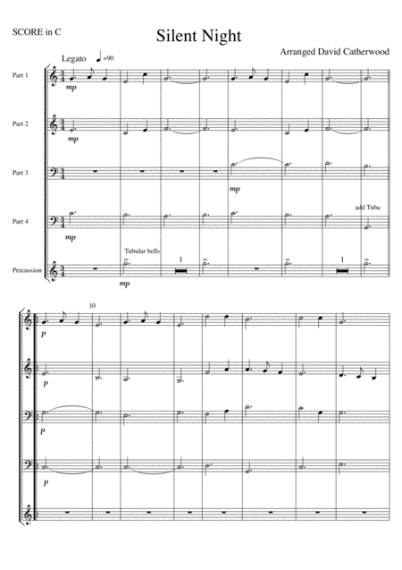 Silent Night For Flexible Ensemble Arranged By David Catherwood Sheet Music