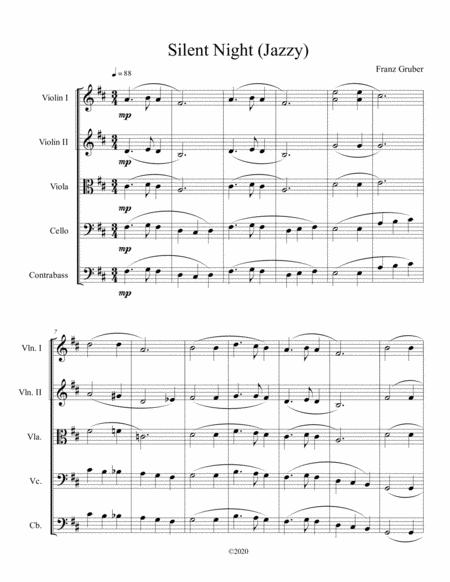 Silent Night Jazzy For String Orchestra Sheet Music