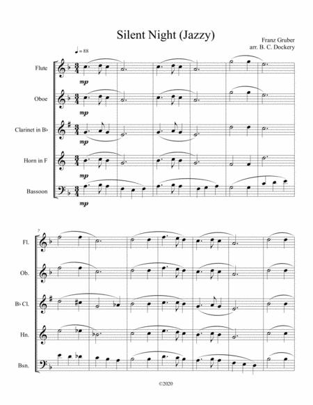 Silent Night Jazzy For Wind Quintet Sheet Music