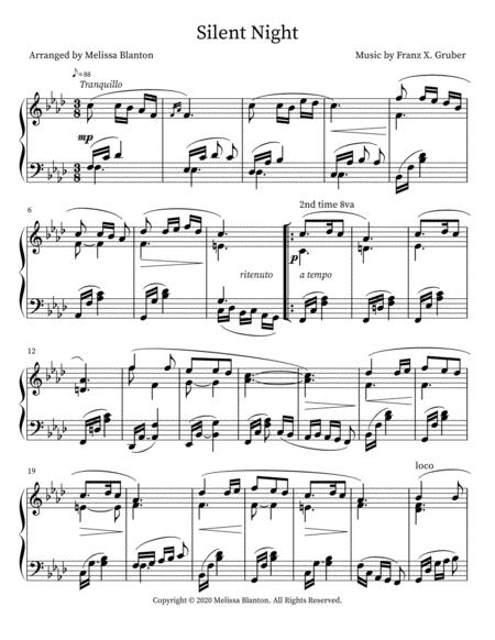 Free Sheet Music Silent Night Piano Solo Arrangement