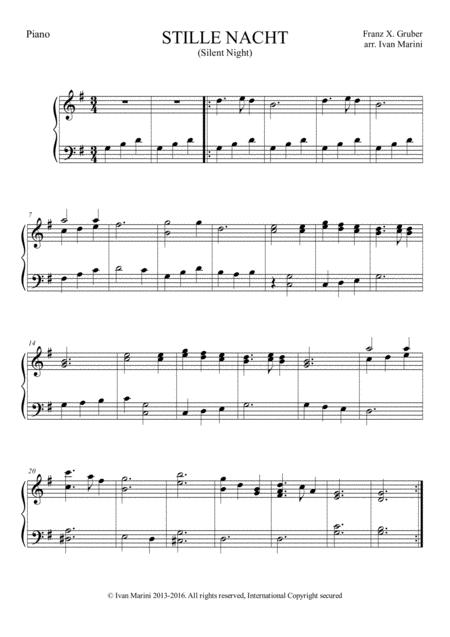 Free Sheet Music Silent Night Stille Nacht For Easy Piano