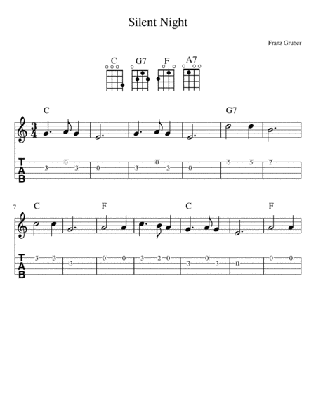 Silent Night Ukulele Sheet Music