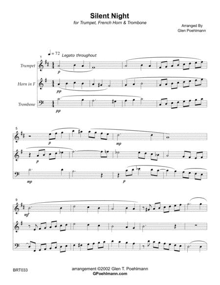 Silent Night Unaccompanied Brass Trio Sheet Music