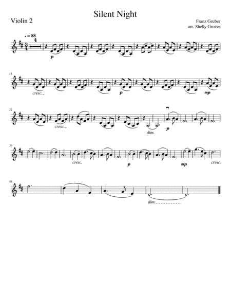 Silent Night Violin 2 Sheet Music