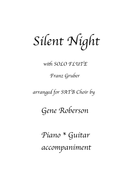 Free Sheet Music Silent Night With Flute Solo