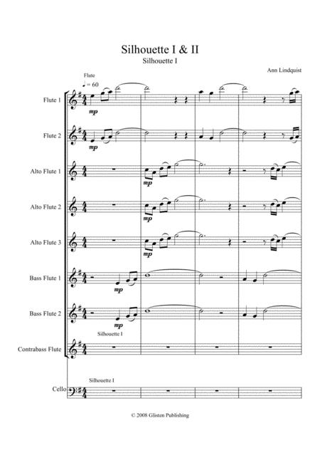 Silhouette I Ii For Flute Choir Sheet Music