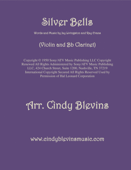 Free Sheet Music Silver Bells Arranged For Violin And Bb Clarinet