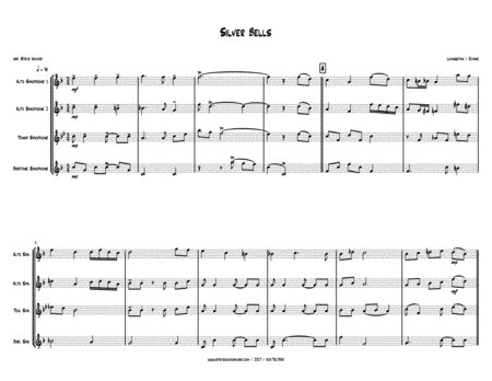 Free Sheet Music Silver Bells Christmas Sax Quartet