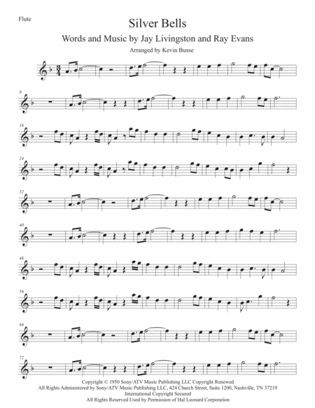 Free Sheet Music Silver Bells Flute