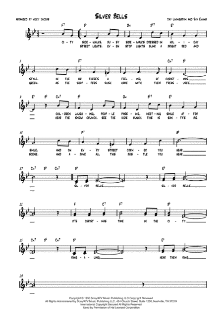 Silver Bells Leadsheet For Singalongs Sheet Music