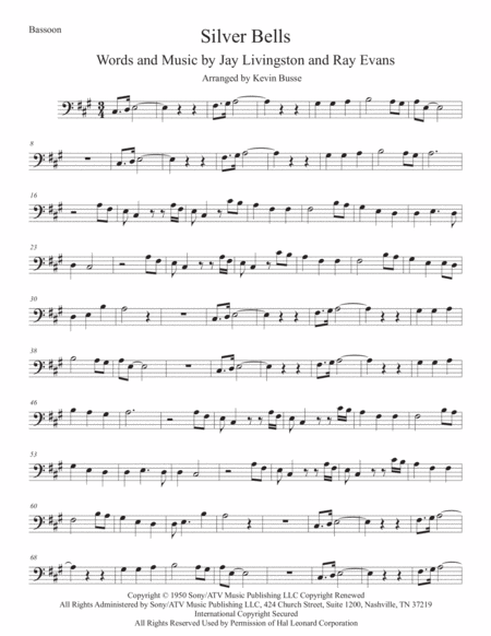 Free Sheet Music Silver Bells Original Key Bassoon