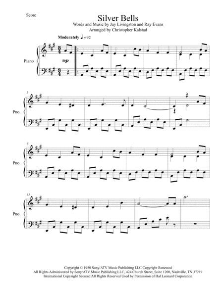 Silver Bells Piano Solo Sheet Music