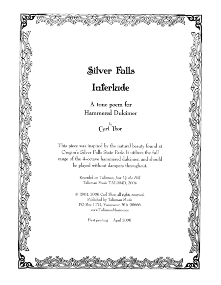 Silver Falls Interlude Sheet Music