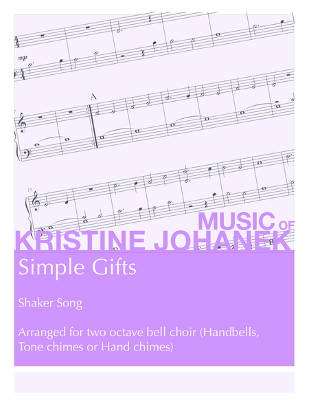 Simple Gifts 2 Octave Handbell Hand Chimes Or Tone Chimes Sheet Music