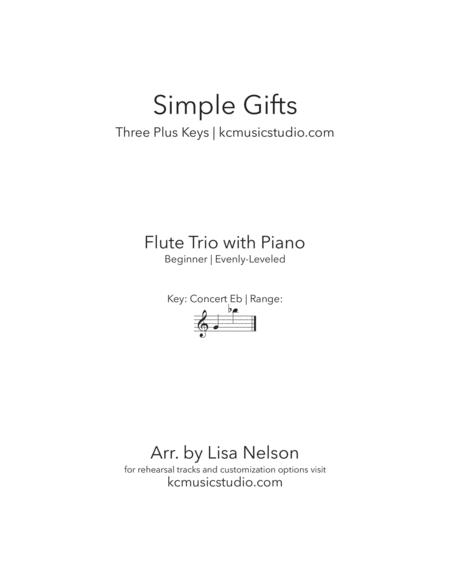 Free Sheet Music Simple Gifts Flute Trio With Piano Accompaniment