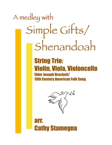 Simple Gifts Shenandoah For String Trio Violin Viola Violoncello Score Set Of Parts Sheet Music