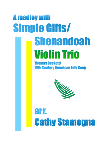 Simple Gifts Shenandoah Violin Trio Sheet Music