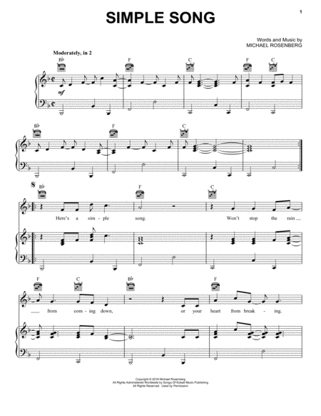 Simple Song Sheet Music