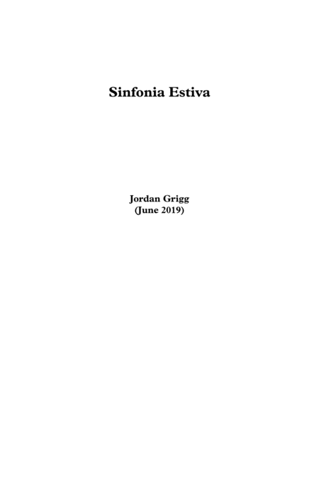 Sinfonia Estiva Sheet Music