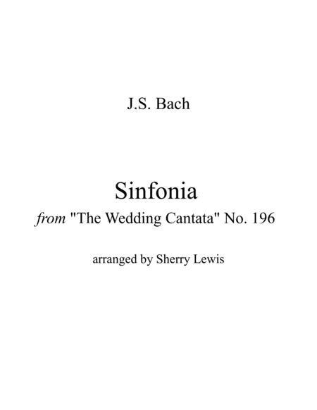 Free Sheet Music Sinfonia From The Wedding Cantata No 196 String Duo For String Duo