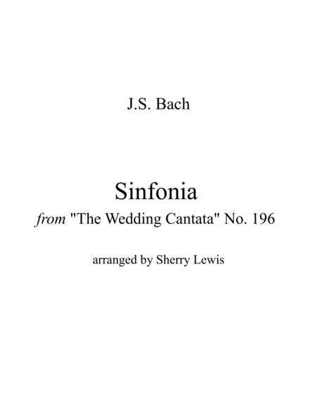 Sinfonia From The Wedding Cantata No 196 String Duo For String Duo Sheet Music