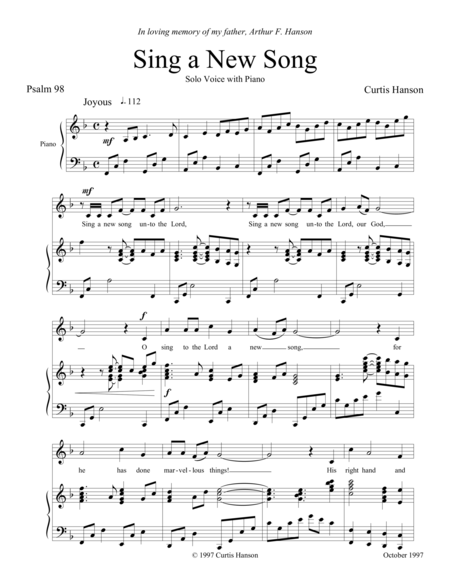 Sing A New Song Sheet Music