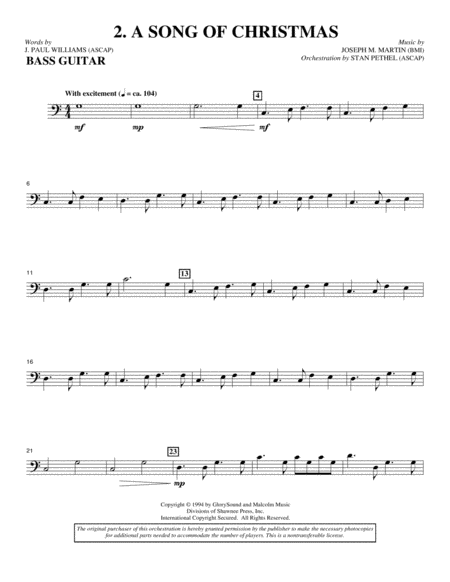 Free Sheet Music Sing A Song Of Christmas Bass Guitar