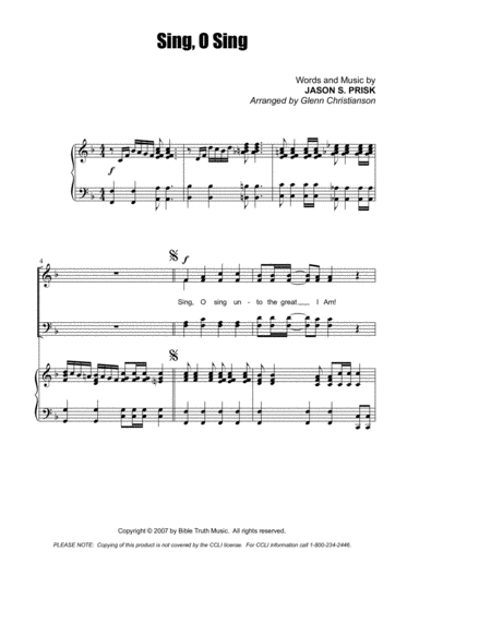 Free Sheet Music Sing O Sing