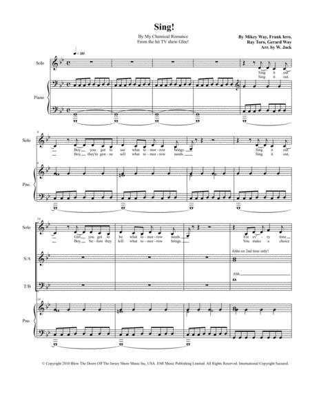Free Sheet Music Sing Satb By My Chemical Romance