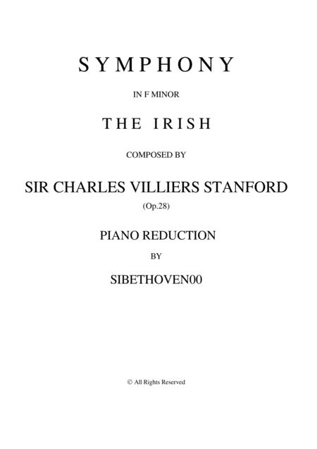 Sir Charles Villiers Stanford Symphony No 3 In F Minor The Irish 2nd Movement Piano Reduction Sheet Music