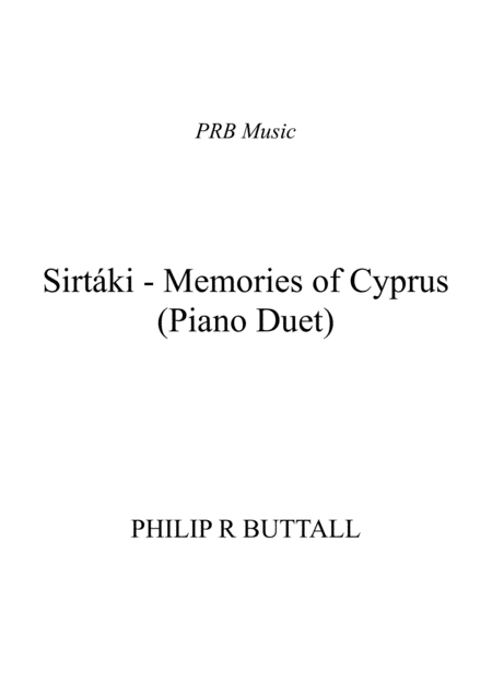 Free Sheet Music Sirtaki Memories Of Cyprus Piano Duet Four Hands