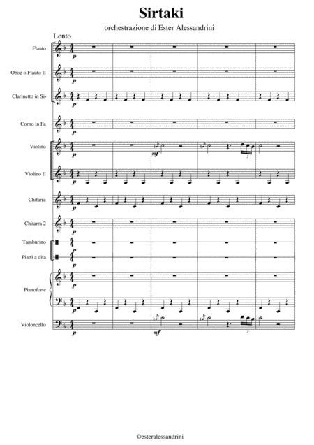 Free Sheet Music Sirtaki