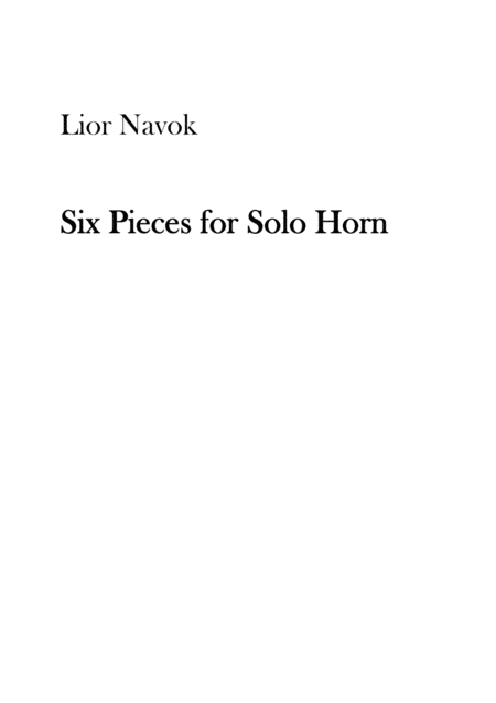 Six Pieces For Solo Horn Sheet Music