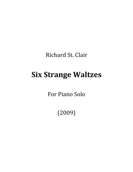 Free Sheet Music Six Strange Waltzes For Solo Piano