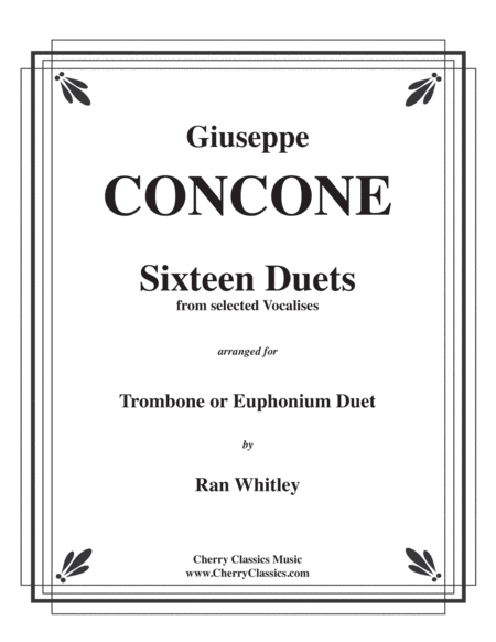 Sixteen Duets From Selected Vocalises For Trombone Or Euphonium Sheet Music