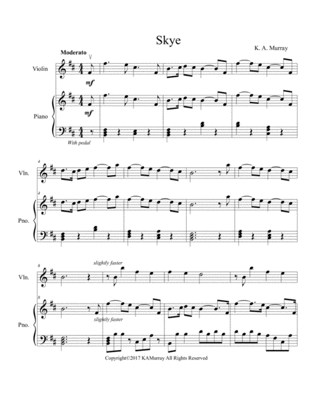 Free Sheet Music Skye