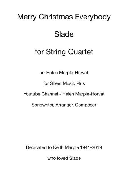 Slade Merry Christmas Everybody For String Quartet Sheet Music