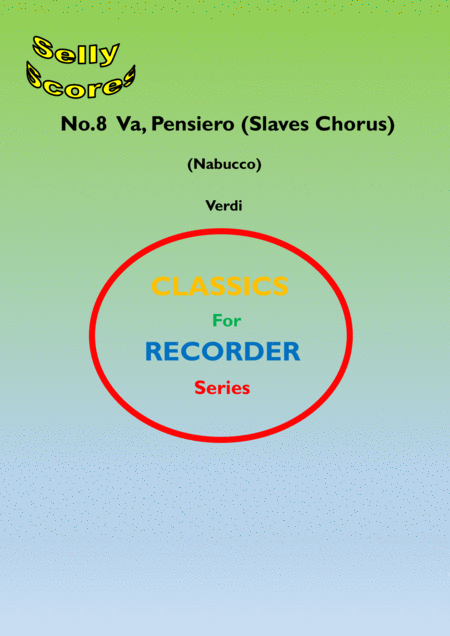 Slaves Chorus For Descant Recorder Sheet Music