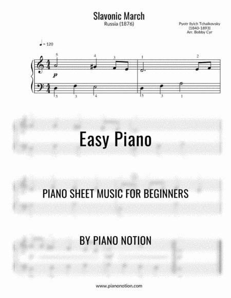 Slavonic March Easy Piano Solo Sheet Music