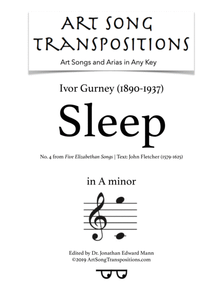 Free Sheet Music Sleep Transposed To A Minor