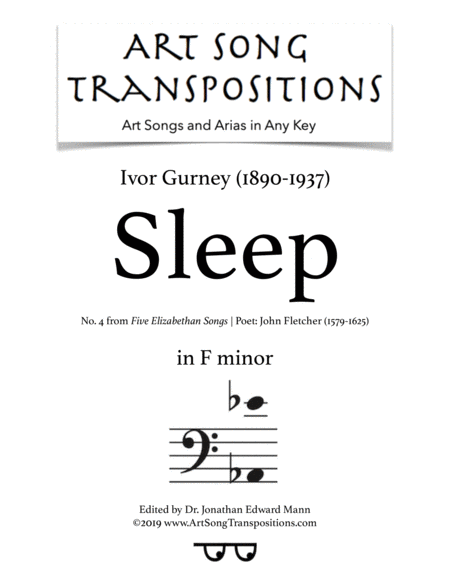 Free Sheet Music Sleep Transposed To F Minor Bass Clef