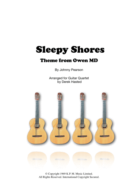 Free Sheet Music Sleepy Shores Owen Md Theme 4 Guitars Large Ensemble