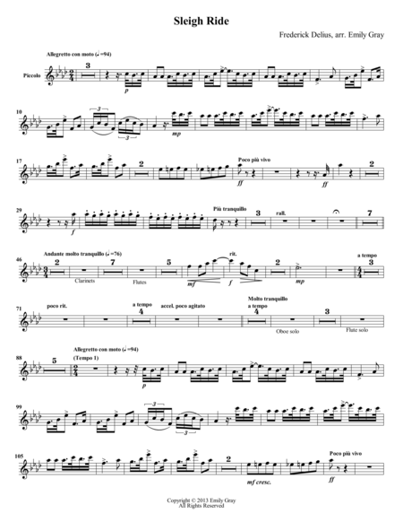 Free Sheet Music Sleigh Ride Set Of Parts