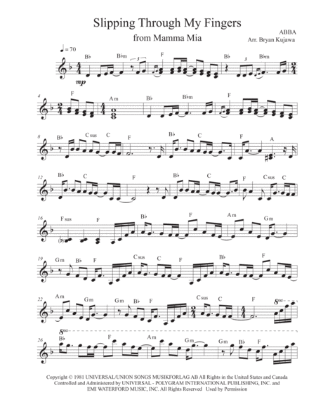 Slipping Through My Fingers Lead Sheet Sheet Music