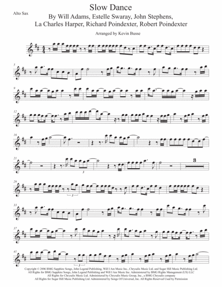 Slow Dance Alto Sax Sheet Music