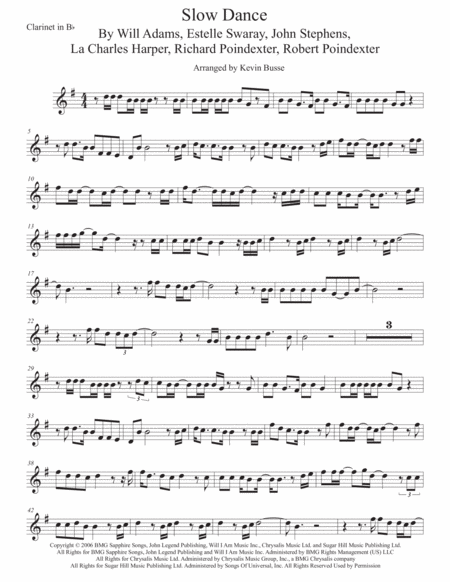 Slow Dance Clarinet Sheet Music