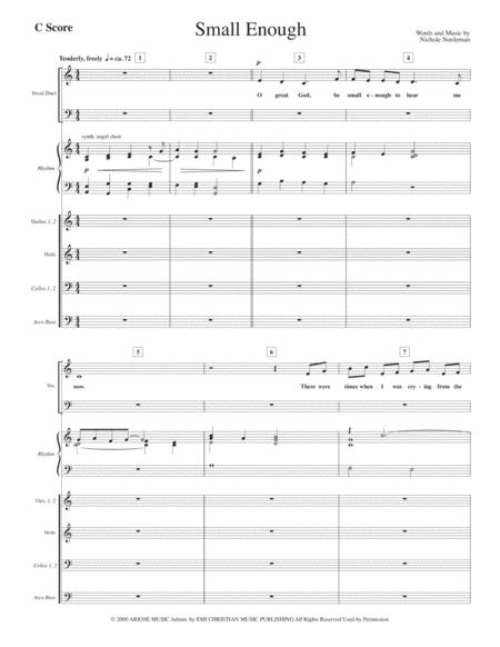 Free Sheet Music Small Enough Key Of C