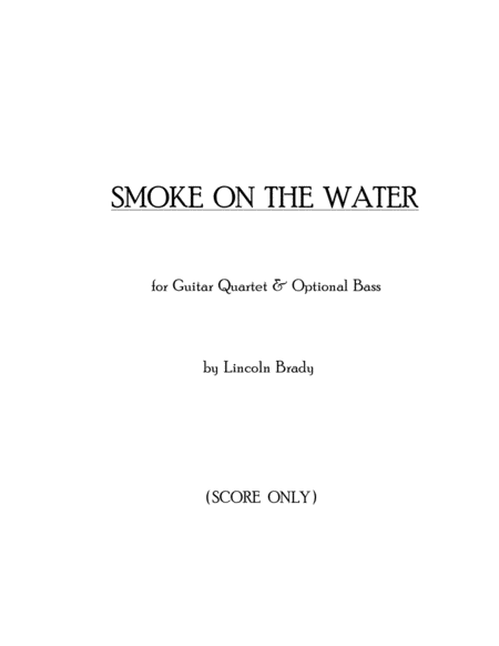 Smoke On The Water Guitar Ensemble Score Only Sheet Music